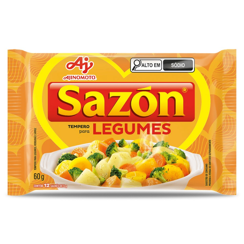 Tempero Pronto para Legumes, Verduras e Arroz com Sal Sazon 60g